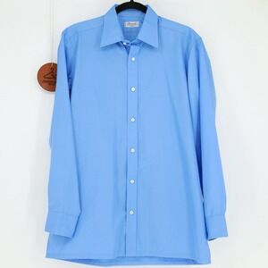 Charvet Dress Shirt Mens 40.5/ 16 Blue Long Sleeve Cotton France Luxury Capsule